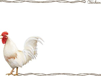 （鶏・雄鶏）ニワトリ・オンドリの年賀状／非商用無料イラスト