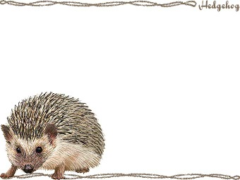 （針鼠）ハリネズミの年賀状／非商用無料イラスト