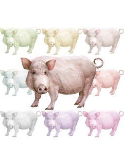スマホ用ページ＞ブタ／豚のポストカード用イラスト・条件付フリー素材集
