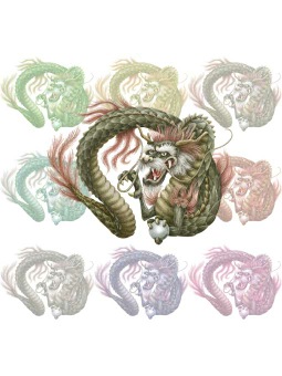 龍（東洋系ドラゴン）のポストカード／無料イラスト