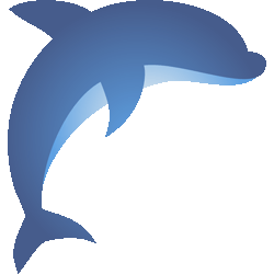 横向き海豚　色数3色（グラデーションあり）＜200 シンプルいるかのイラスト／条件付フリー素材