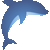 横向き海豚　色数3色（グラデーションあり）のアイコン