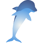腹見せ海豚　色数3色（グラデーションあり）＜シンプルタッチイルカ／条件付フリー画像
