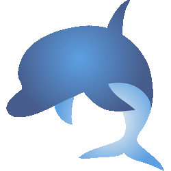 ジャンプする海豚　色数3色（グラデーションあり）＜200 シンプルいるか／条件付無料イラスト