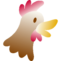 鶏頭　色数5色（グラデーションあり）＜049 シンプル鶏のイラスト／非営利無料素材