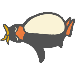 寝るペンギン　色数4色＜046 ペンギンくん／条件付無料イラスト