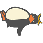 寝るペンギン　色数4色＜ぺんぎんくん／条件付ふりーそざい
