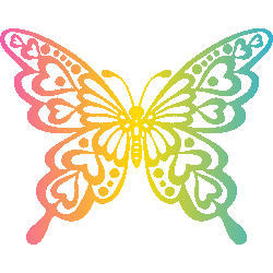 グラデあげは蝶　色数3色（グラデーションあり）＜079 アゲハチョウのイラスト／非営利無料素材