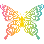 グラデあげは蝶　色数3色（グラデーションあり）＜揚羽蝶／条件付フリーイラスト