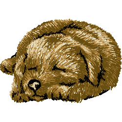 おやすみリトリーバー　色数4色＜108 刺繍風レトリバーの子犬のイラスト／非営利無料素材