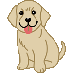 レトリーバー・クリーム　色数5色＜ラブラドールリトリーバーの子犬／非商用無料イラスト