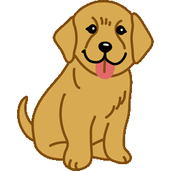 レトリーバー・イエロー　色数5色＜122 シンプルレトリバー子犬のイラスト／条件付無料素材