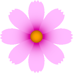 ピンクこすもす　色数4色（グラデーションあり）＜312 シンプル秋桜のイラスト／条件付フリー素材