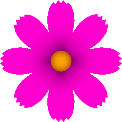 濃ピンクこすもす　色数4色（グラデーションあり）＜312 シンプル秋桜のイラスト／非営利無料素材