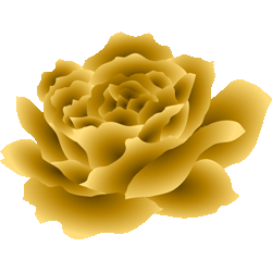 黄色ローズ　色数3色（グラデーションあり）＜317 薔薇／条件付無料イラスト
