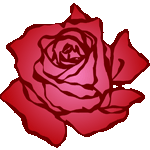 ラフアウトライン薔薇　色数3色（グラデーションあり）＜らふたっちアウトライン薔薇／非商用無料イラスト