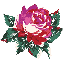 一輪薔薇　色数8色＜021 ロココ薔薇のイラスト／条件付フリー素材