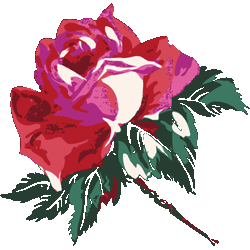 ばらいちりん　色数8色＜021 ロココ薔薇／条件付無料イラスト