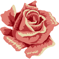 紅バラ　色数4色＜023 赤い薔薇のイラスト／条件付フリー素材