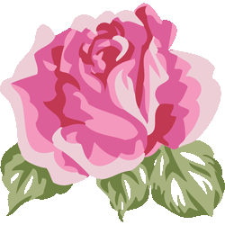 ピンク系ローズ　色数6色＜024 ピンクのバラのイラスト／非営利無料素材