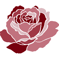 4色薔薇　色数4色＜018 四色ローズのイラスト／条件付無料素材