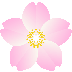 桜　色数3色（グラデーションあり）＜305 サクラの花のイラスト／条件付無料素材