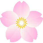桜　色数3色（グラデーションあり）＜さくらの花／条件付フリー画像