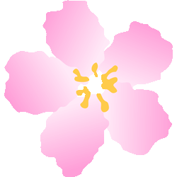 ラフさくらの花　色数3色（グラデーションあり）＜306 ラフタッチ桜の花のイラスト／条件付フリー素材