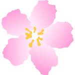 ラフさくらの花　色数3色（グラデーションあり）＜手描きサクラの花／非商用無料イラスト