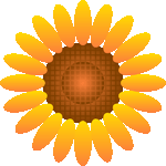 花びら少なめ向日葵　色数3色（グラデーションあり）＜グラデーションひまわり／条件付フリー画像