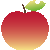 赤りんご（葉っぱつき）　色数4色（グラデーションあり）のアイコン