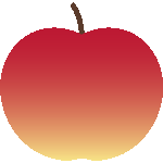レッドアップル　色数3色（グラデーションあり）＜しんぷるリンゴ／条件付ふりーそざい