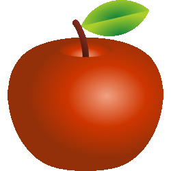 リアル赤りんご　色数6色（グラデーションあり）＜250 リンゴのイラスト／条件付フリー素材