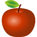 リアル赤りんご　色数6色（グラデーションあり）＜林檎／非商用無料イラスト