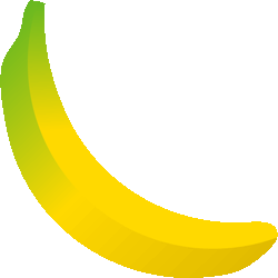 バナナ一房　色数3色（グラデーションあり）＜247 バナナのイラスト／非営利無料素材