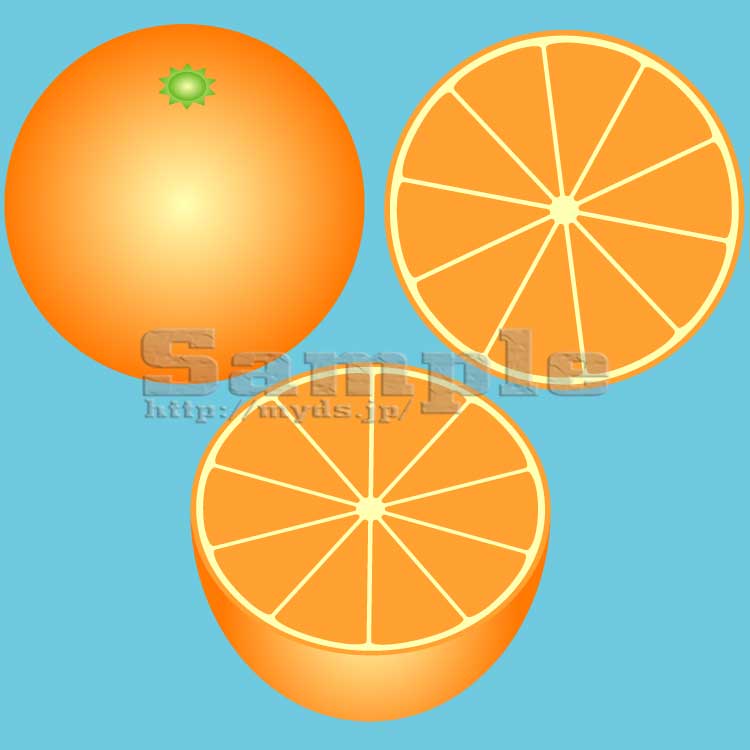 033 オレンジ＜オレンジ／条件付フリー素材・商用無料イラスト