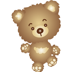 茶熊　色数4色（グラデーションあり）＜138 モコモコ熊さんのイラスト／条件付フリー素材