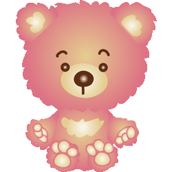 ピンク熊　色数4色（グラデーションあり）＜138 モコモコ熊さんのイラスト／条件付無料素材
