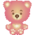 ピンク熊　色数4色（グラデーションあり）のアイコン