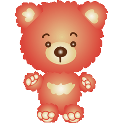 赤熊　色数4色（グラデーションあり）＜138 モコモコ熊さんのイラスト／非営利無料素材