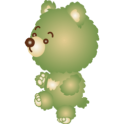 緑熊　色数4色（グラデーションあり）＜138 モコモコ熊さん／条件付無料イラスト