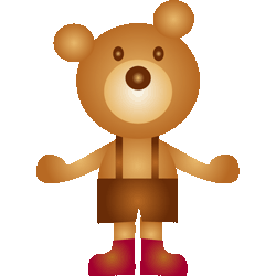 男の小熊　色数5色（グラデーションあり）＜140 熊の男の子＆女の子のイラスト／条件付フリー素材