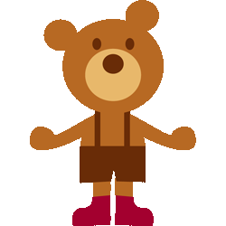 男の子熊　色数4色＜140 熊の男の子＆女の子のイラスト／非営利無料素材