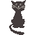 黒猫　色数2色のアイコン