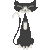 ネコ（黒＆白）　色数2色のアイコン