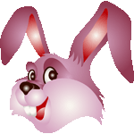 ピンク兎の顔　色数6色（グラデーションあり）＜ウサギちゃん／条件付フリーイラスト