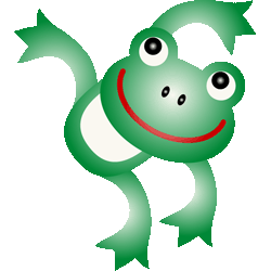 ミドリ蛙　色数4色（グラデーションあり）＜068 ニコニコ蛙のイラスト／条件付無料素材