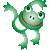 ミドリ蛙　色数4色（グラデーションあり）のアイコン