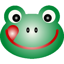 カエルの顔　色数4色（グラデーションあり）＜068 ニコニコ蛙／条件付フリー