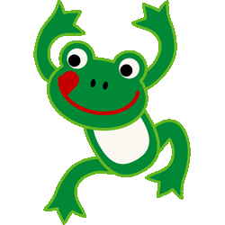 緑蛙　色数5色＜069 スマイル蛙のイラスト／条件付フリー素材